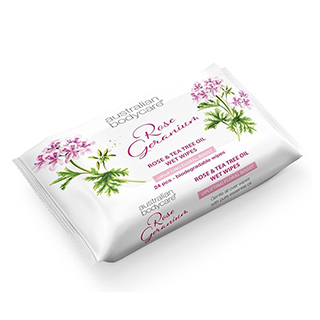 Australian Bodycare Rose and Geranium Wipes 24 pack