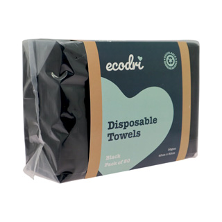 EcoDri Black Disposable Towels Pack of 50