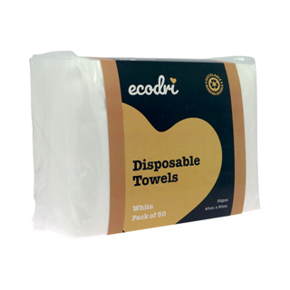 EcoDri White Disposable Towels Pack of 50