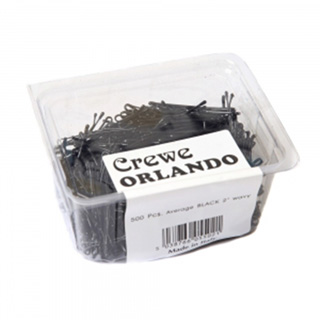 Crewe Orlando 2" Black Wavey Kirby Grips (Pack Of 500)