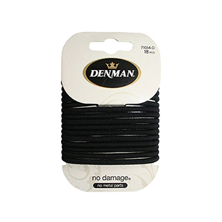 DENMAN 18 PACK 4MM NO-DAMAGE BLACK ELASTICS