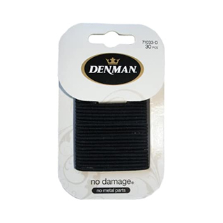 DENMAN 30 PACK 2MM SMALL NO DAMAGE BLACK ELASTICS