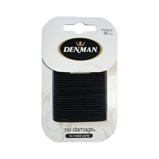 Denman 30 Pack 2mm Small No Damage Black Elastics