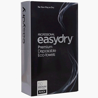 BLACK HAIR TOWELS 50PK - EASYDRY