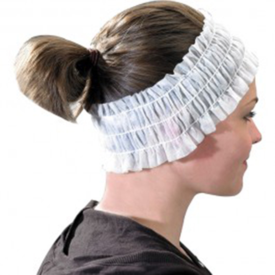 Disposable Elasticated Headbands White (100)