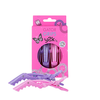 Framar Y2K Glitter Gator Clips Pack of 4 (pink and pruple)