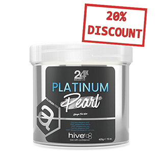Hive 24K Platinum Pearl vegan wax 425g