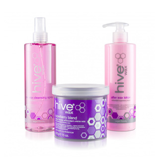 Hive Super Berry Trio Pack, Contains Creme Wax, Pre Wax Spray and After Wax Lotion