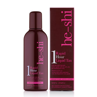 He-Shi Rapid 1 Hour Liquid Tan 150ml - Medium-Dark Shade