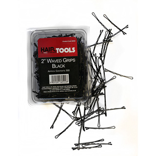 HAIRTOOLS 2" WAVED KIRBY GRIPS BLACK (500)