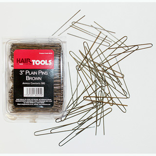 Hairtools 3" Plain Pins Brown (500)