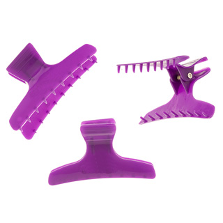 HAIRTOOLS BUTTERFLY CLAMPS SECTION CLIPS PURPLE (LARGE)