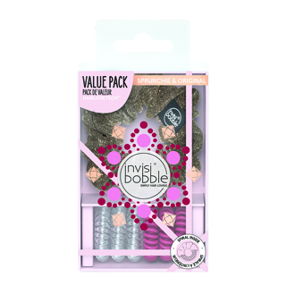 Invisibobble Value Set - Queen For A Day 7pc - 1 Sprunchie and 6 Original Bobbles