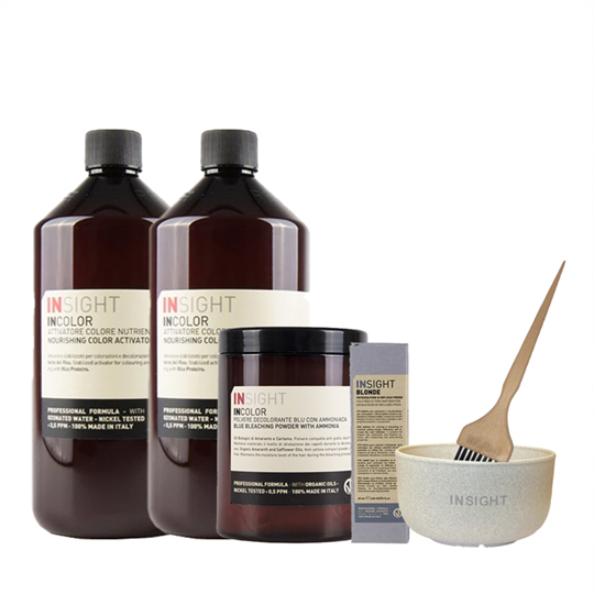 Insight Complete Bleach Kit Contains 1 x 10vol, 1 x 20vol, 1 x Blue Bleach and 1 x Bleach Booster
