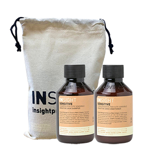 Insight Mini Travel Bag For Sensitive Scalps - Dermo-Compatible Shampoo and Conditioner 100ml
