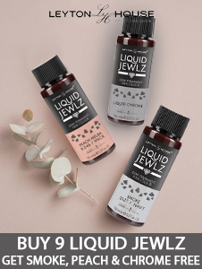 2026 Liquid Jewlz Deal Buy 9 and Get 1 Smoke, 1 Peach Melba and 1 Chrome Foc
