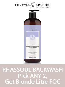 2023 Buy Any 2 Litres of Rhassoul Backwash and Get 1 Litre of Blonde Toning Shampoo Foc *excludes li