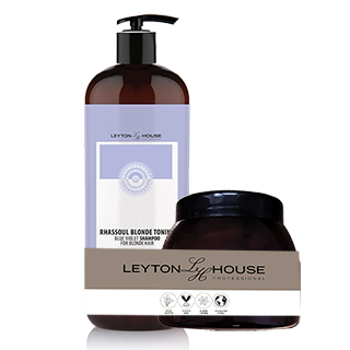 Leyton House Rhassoul Mask 500ml and Blonde Toning Shampoo Litre Duo