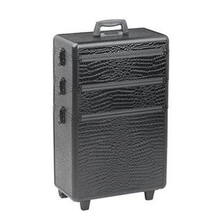 BLACK CROC 3 TIER ALUMINIUM TROLLEY CASE