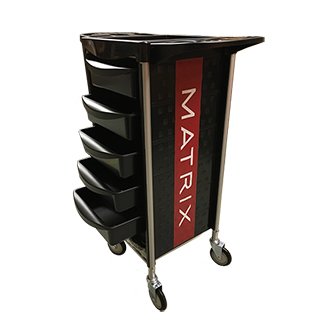 MATRIX COLOUR TROLLEY - BLACK WITH RED WRITING