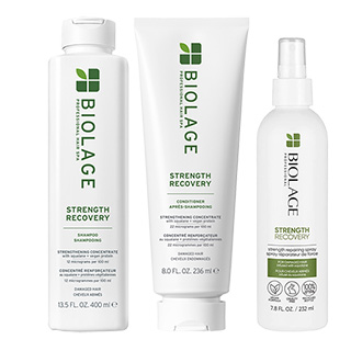 Biolage Strength Recovery Trio - Shampoo, Conditioner, Leave In Treatment Spray