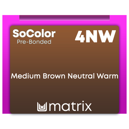 New SoColor Pre-Bonded 4NW Medium Brown Neutral Warm 90ml
