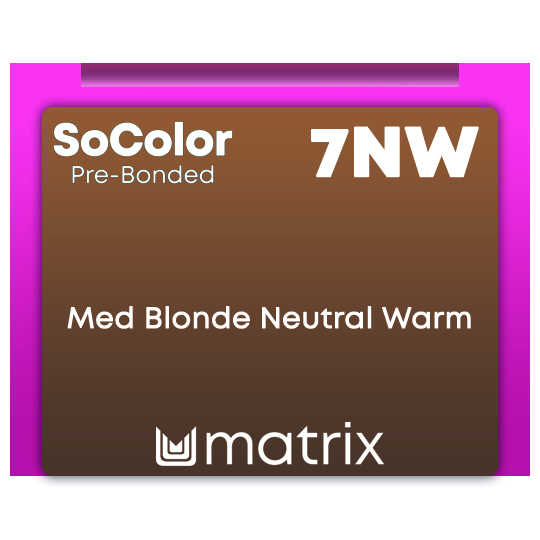New SoColor Pre-Bonded 7NW Medium Blonde Warm Neutral 90ml