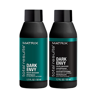 Total Results Dark Envy Mini Duo to reduce red tones in brown hair