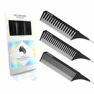 Vellen Weave Comb Black Set of 3 Sizes
