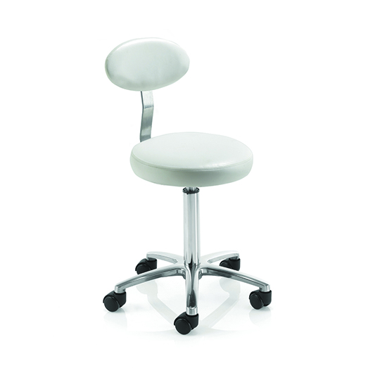 REM Cutting Therapist Stool with Backrest - White