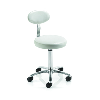 REM Cutting Stool with Backrest - White