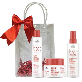 Bonacure Xmas bag - Repair rescue contains Shampoo, Leave in Conditioner and treatment