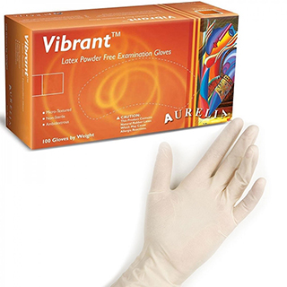 Aurelia Vibrant Powder Free Latex Gloves Large (100)