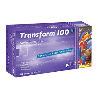 Aurelia Transform 100 Blue Nitrile Gloves Large (100)