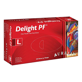 Aurelia Delight Clear Powder Free Vinyl Gloves (100)