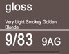 TIGI COPYRIGHT COLOUR GLOSS 9/83 VERY LIGHT SMOKEY GOLDEN BLONDE