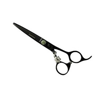 Tri Samurai 5.5" Black/Green Flowers Scissors