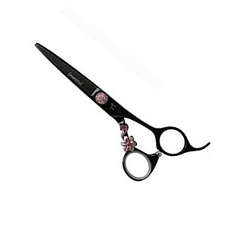 Tri Samurai 5.5" Black/Pink Flowers Scissors