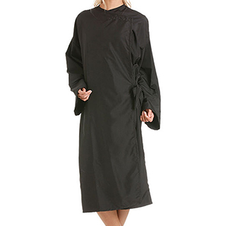 TRI Black Trilobal Wrap Style Gown with Velcro Neck